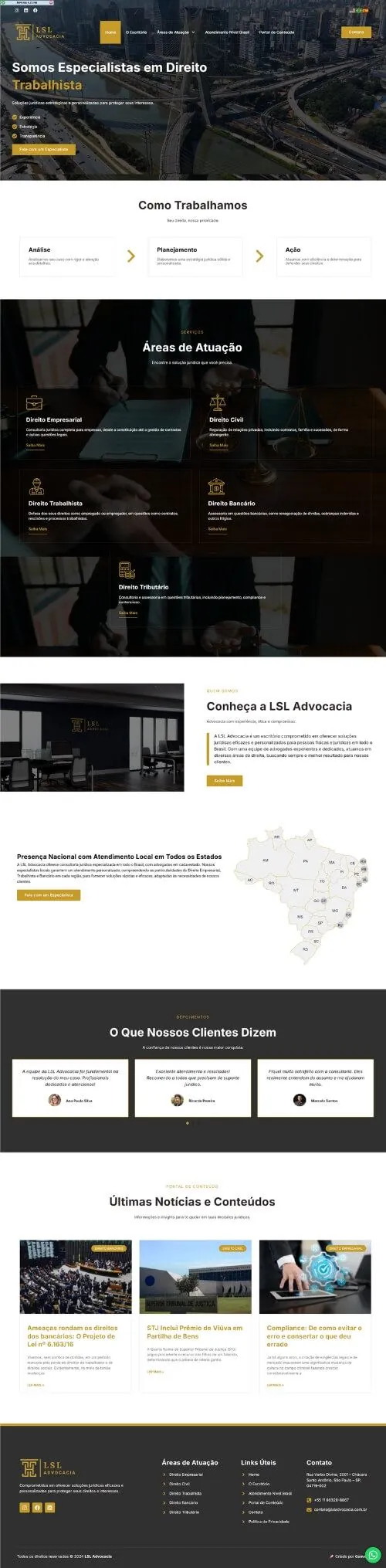 Site de advocacia trabalhista criado pela Conversite