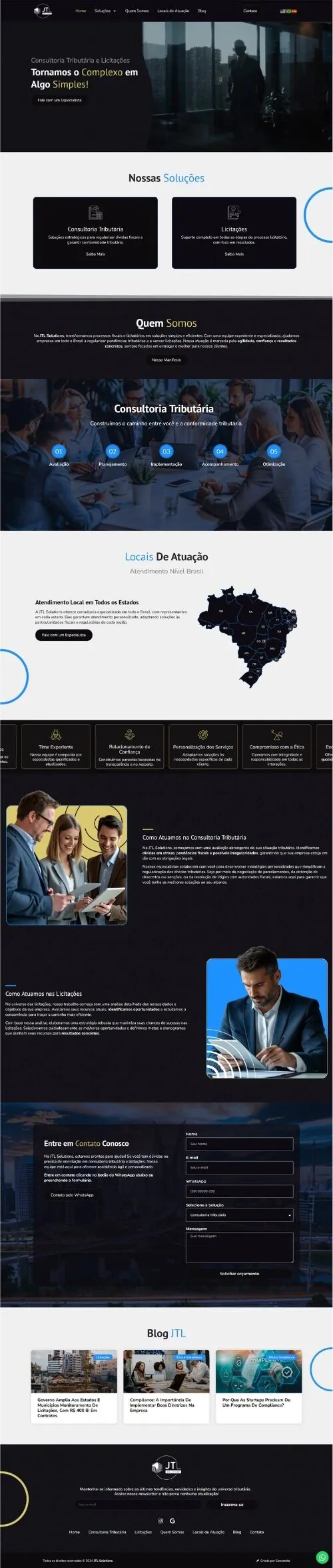Site de consultoria tributária criado pela Conversite