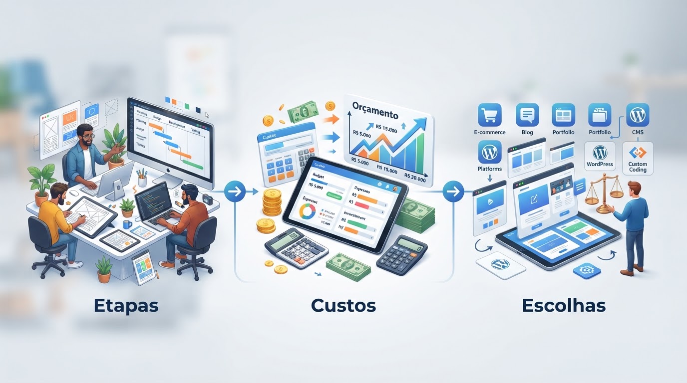 Criação de Site: etapas, custos e escolhas